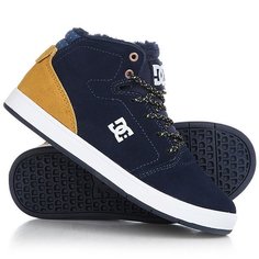 Кеды кроссовки утепленные детские DC Crisis High Wnt Navy/Gold