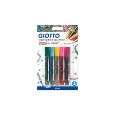 Глиттер для декорирования, цветные конфетти, 5 цветов по 5,5 мл Giotto