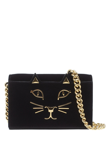 Замшевая сумка Feline Purse Charlotte Olympia