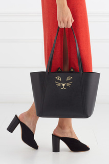 Кожаная сумка Mini Feline Charlotte Olympia
