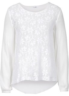 Кружевная блузка из хлопка (белый) Bonprix