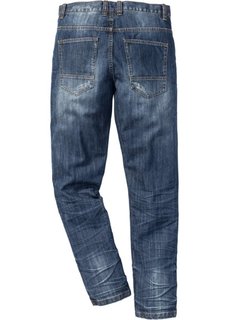 Джинсы Regular Fit Tapered, длина в дюймах 34 (синий «потертый») Bonprix
