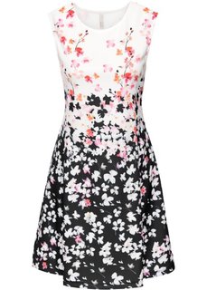 Платье из материала под неопрен (черный/кремовый с рисунком) Bonprix