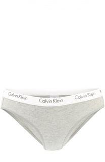 Хлопковые трусы-слипы с логотипом бренда Calvin Klein