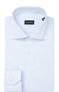 Хлопковая сорочка с воротником акула Ermenegildo Zegna
