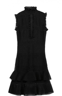 Кружевное платье с воротником-стойкой и вырезом-капелькой Alexander McQueen