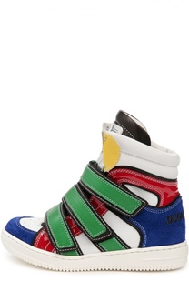 Высокие замшевые кеды color block Dsquared2