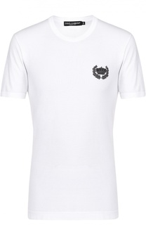 Хлопковая футболка с вышивкой Dolce &amp; Gabbana