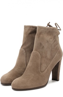 Замшевые ботильоны на устойчивом каблуке Stuart Weitzman