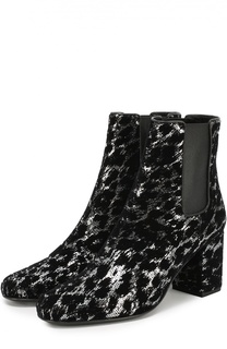 Ботильоны Babies с пайетками на устойчивом каблуке Saint Laurent
