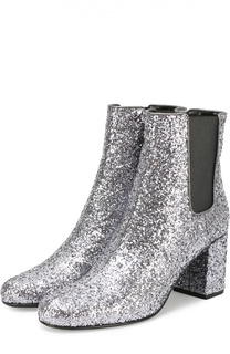 Ботильоны Babies с глиттером на устойчивом каблуке Saint Laurent