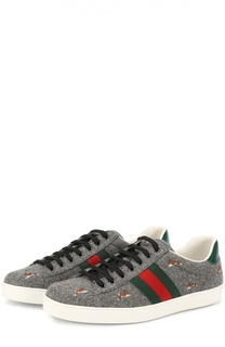 Текстильные кеды Ace с вышивкой Gucci