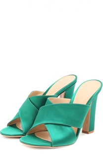 Мюли из текстиля на устойчивом каблуке Gianvito Rossi