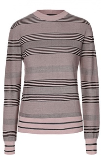 Пуловер прямого кроя в полоску с круглым вырезом Giorgio Armani