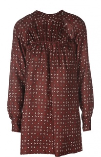 Шелковая удлиненная блуза с контрастным принтом Isabel Marant