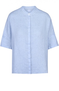 Льняная блуза прямого кроя с воротником-стойкой 120% Lino