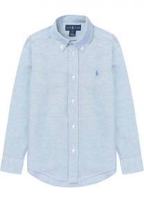 Рубашка из смеси хлопка и льна с воротником button down Polo Ralph Lauren
