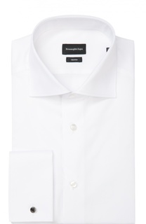 Хлопковая сорочка с воротником акула Ermenegildo Zegna