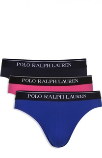 Комплект из трех хлопковых брифов с широкой резинкой Ralph Lauren