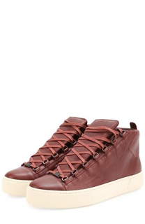 Кожаные высокие кеды Balenciaga