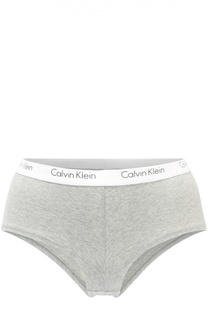 Хлопковые трусы-слипы с логотипом бренда Calvin Klein