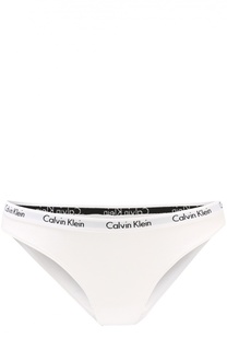 Хлопковые трусы с логотипом бренда Calvin Klein