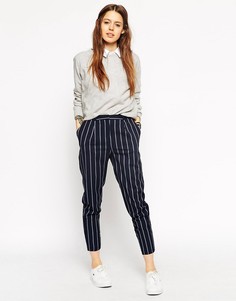 Брюки-галифе в полоску с завышенной талией ASOS - Мульти