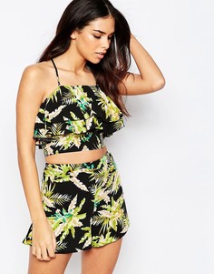 Комплект одежды с тропическим принтом AX Paris - Черный