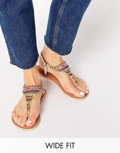Сандалии на широкую ногу с цветными бусинками New Look - Мульти