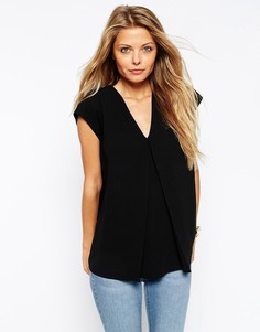 Футболка со складкой в стиле оригами ASOS - Черный