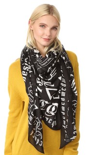 Квадратный шарф с буквами в готическом стиле McQ - Alexander Mc Queen