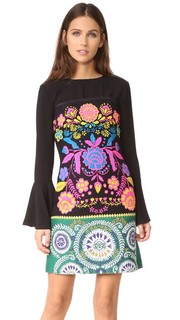 Платье без бретелек из твида с цветочным рисунком Cynthia Rowley