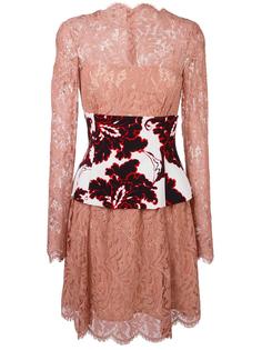 платье с корсетом и цветочным узором MSGM
