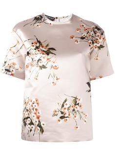 блузка с цветочным принтом и короткими рукавами Rochas