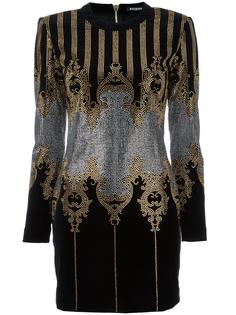 мини-платье с барочным мотивом и заклепками Balmain