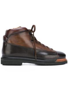 двухцветные ботинки на шнуровке Santoni
