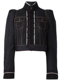 укороченная джинсовая куртка с вышивкой Dsquared2