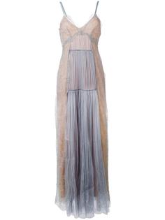 платье на бретелях с кружевным слоем Alberta Ferretti