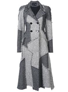 двубортное пальто в стиле печворк Proenza Schouler