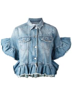 джинсовая куртка с отделкой оборками MSGM