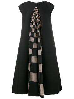 checked mesh insert midi dress Fendi