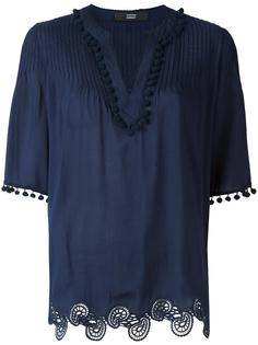 pompom trim blouse Steffen Schraut