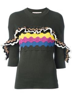 ruffle trim short sleeved jumper Marni