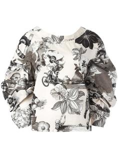 floral print V-back blouse MSGM