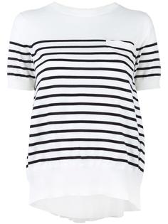 striped cupro insert T-shirt Sacai