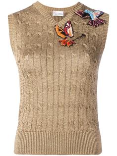 hummingbird embroidered metallic jumper Red Valentino