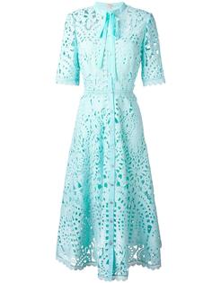 berry lace neck tie dress Temperley London