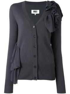 ruffled detail V-neck cardigan Mm6 Maison Margiela