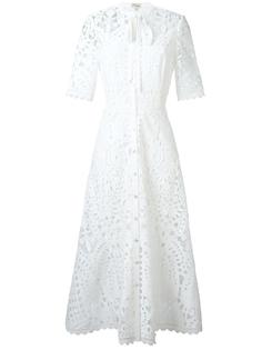 Berry lace neck tie dress Temperley London