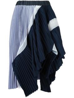 асимметричная плиссированная юбка Sacai
